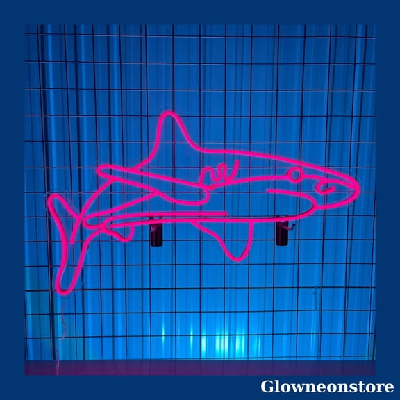 Glowneon Shark Neon Sign, Shark Led Sign, Custom Shark Wall LED Light Decor, Shark Neon Light