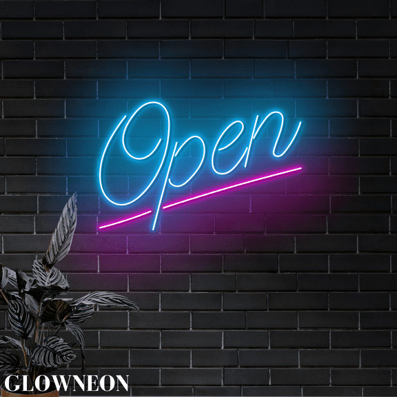 Glowneon Shop Opening Board Led Sign, Wall Decor For Store, Open Sign