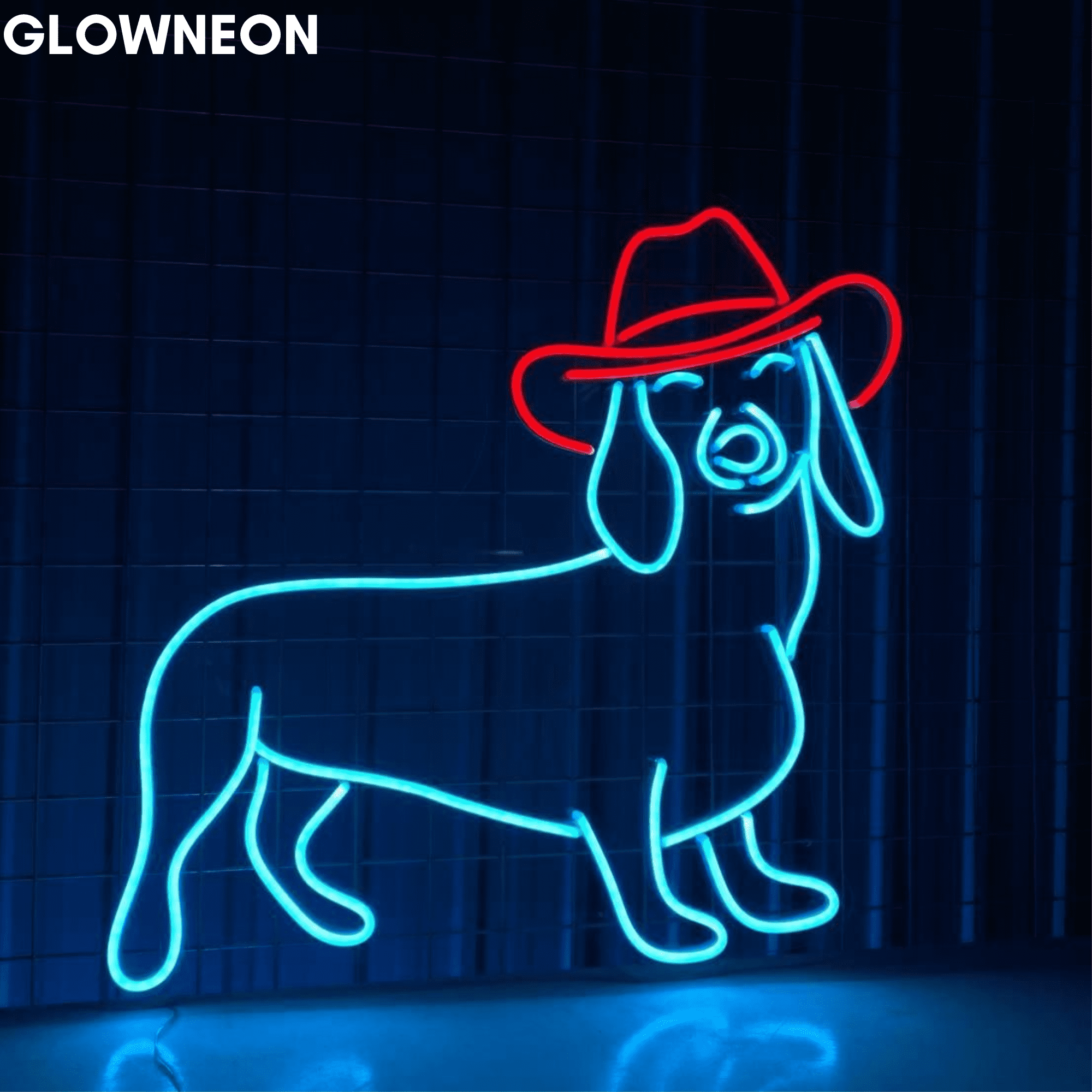 Glowneon Sign For Dachshund Lover, Dachshund Dog Cowboy Neon Led Sign ...