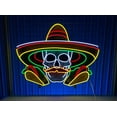 thumbnail image 1 of Glowneon Skull And Tacos Acrylic Neon Signs, Mexican Restaurant Decor, 1 of 4