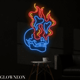 thumbnail image 1 of Glowneon Skull Heart Fire Neon Sign, Skull Heart Fire Led Sign, 1 of 4
