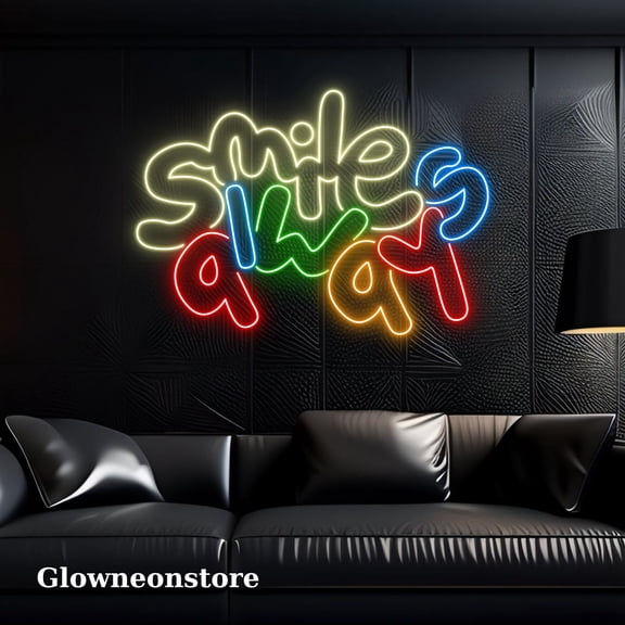 Glowneon Smile Always Neon Sign, Smile Always Led Light, Handmade Smile Always Led Sign