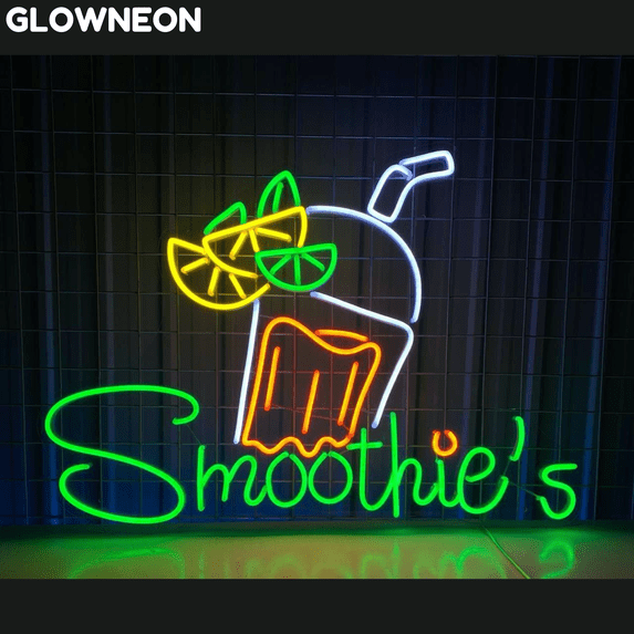 Glowneon Smoothie Neon Sign, Smoothie Shop Signboard Wall Led Light