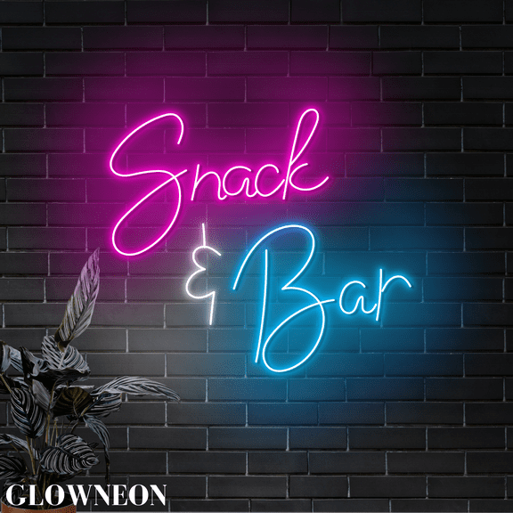 Glowneon Snack & Bar Wall Art Led Light, Snack Shop & Bar Wall Decor