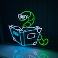 thumbnail image 1 of Glowneon Snake Read Book Neon Sign, Library Wall Art LED Light Decor, 1 of 4