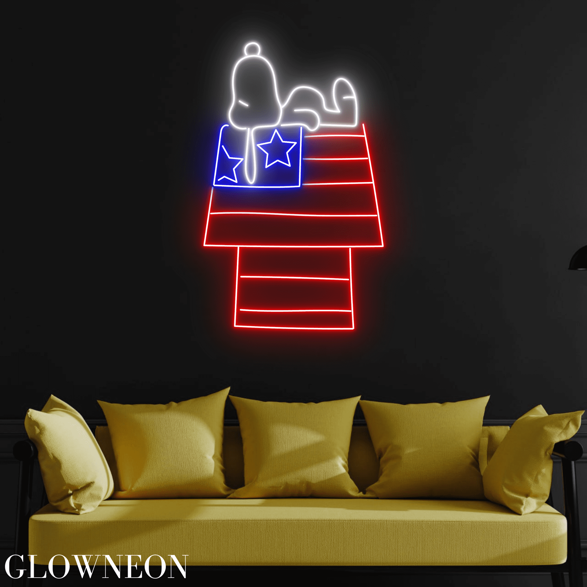 せな　スヌーピー　ネオンサインデコレーション 🛒 Snoopy Cartoon Neon Led – Neon Factory