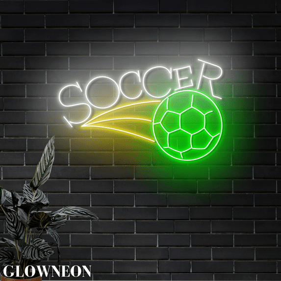Glowneon Soccer Led Light Up, Soccer Sport Shop Club Neon Wall Decor