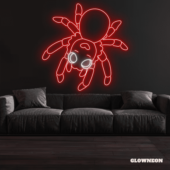 Glowneon Spider Neon Sign, Spider Art, Spider Wall Decor, Spider Sign