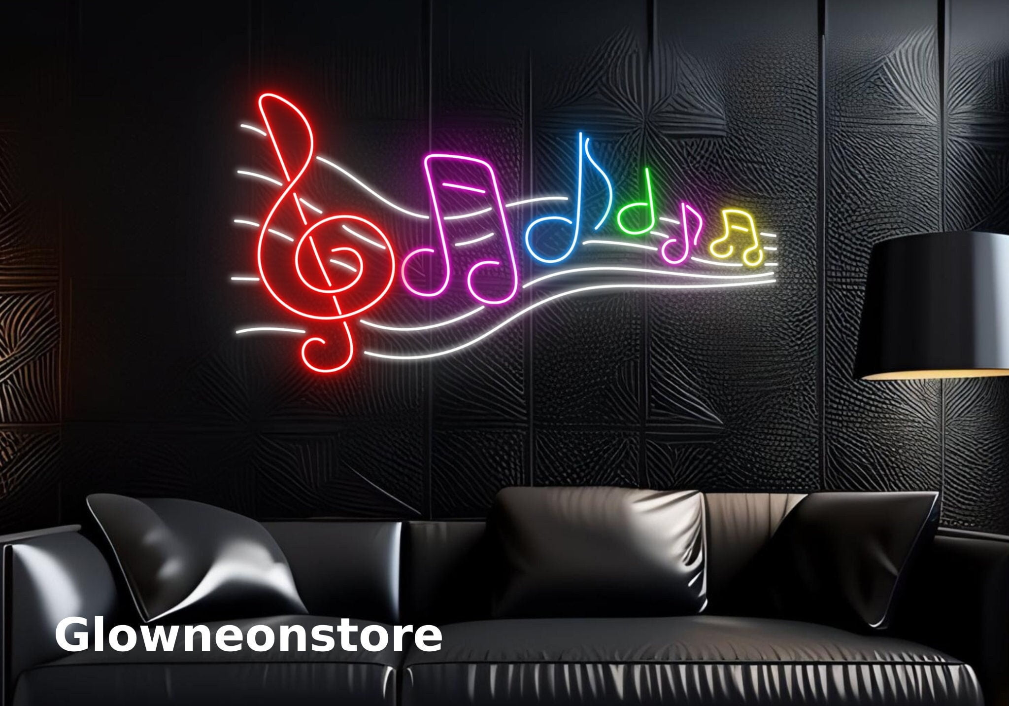 Glowneon Stave Music Neon Sign, Staff Music Led Light, Musical Note Led ...