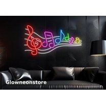 Glowneon Stave Music Neon Sign, Staff Music Led Light, Musical Note Led Sign, Music Neon Sign
