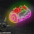 thumbnail image 1 of Glowneon Strawberry Roll Cake Neon Sign, Cake Bakery Wall Led Lights, 1 of 5
