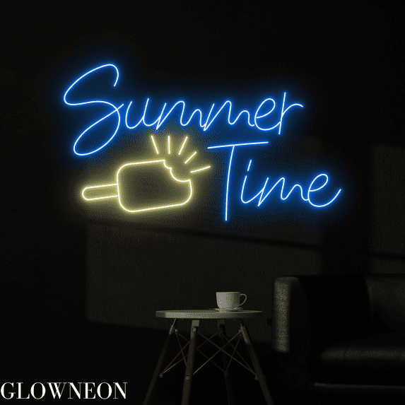 Glowneon Summer Time Neon Sign, Ice Cream Led Sign, Ice Cream Decor