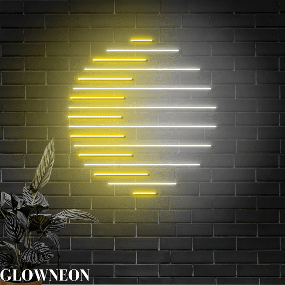 Glowneon Sun Led Light, Abstract Sun Neon Light For Bedroom Wall Decor