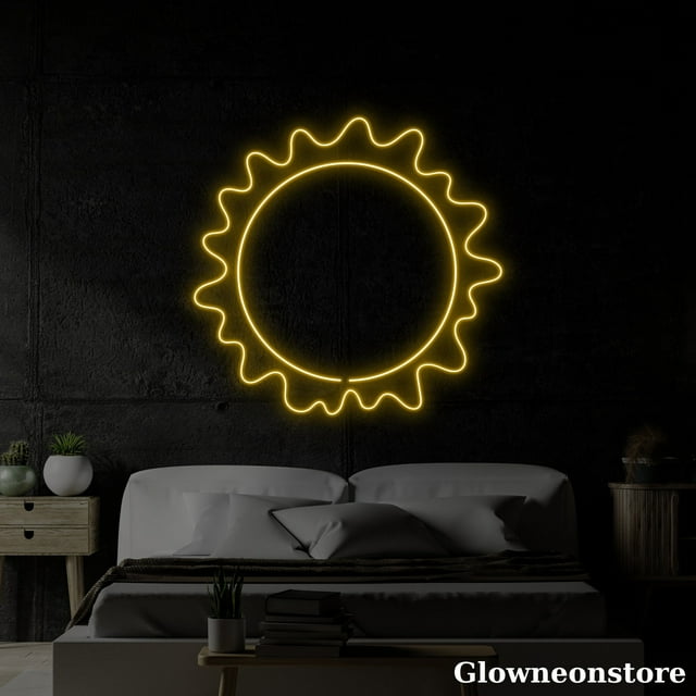 Glowneon Sun Neon Sign, Sun Led Sign, Sunrise Wall Decor, Sunset Neon ...