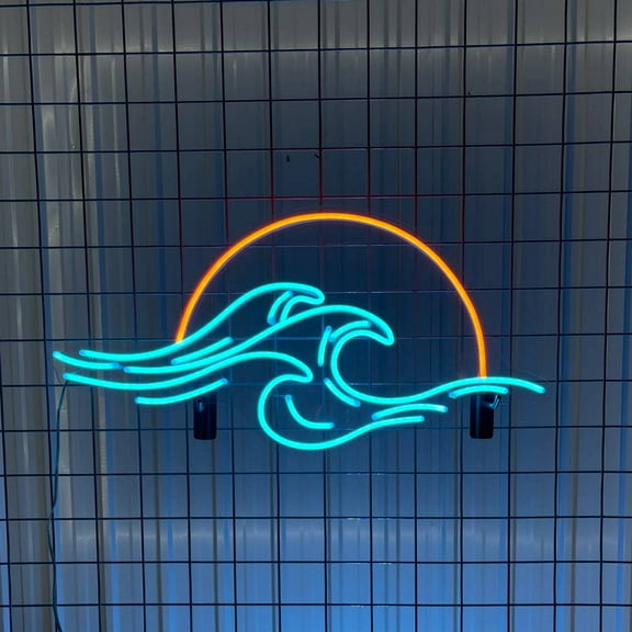Glowneon Sun Wave Neon Signs, Sunset Sunrise Retro Led Sign Wall Art