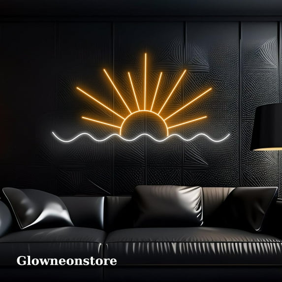 Glowneon Sunlight Led Light, Radiant Sun Neon Sign, Sun Neon Sign, Sun Led Sign, Handmade Sun Led