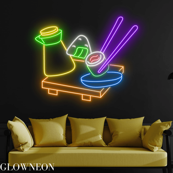 Glowneon Sushi Neon Sign, Sushi Led Sign, Japanese Sushi Shop Light