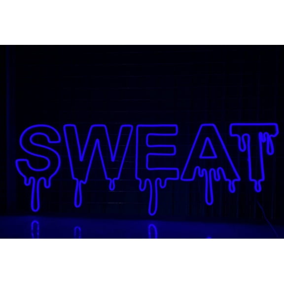 Glowneon Sweat Letter Dripping Neon Sign, Sweat Led Light Decoration