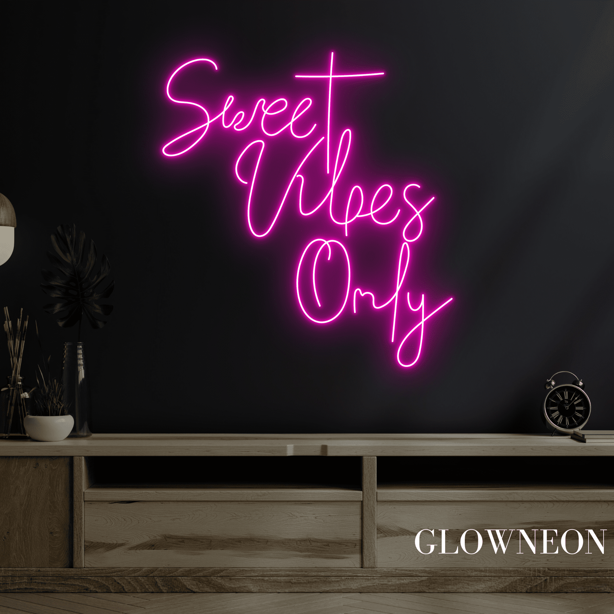Glowneon Sweet Vibes Only Neon Sign, Wedding Led Sign, Bedroom