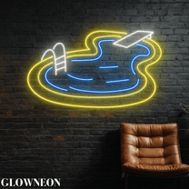 Glowneon Swimming Pool Neon Light, Summer Swimming Pool Led Light Art
