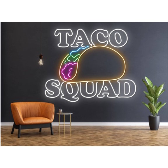 Glowneon Tacos Mexico Neon Sign, Tacos Restaurant Wall Decor Signboard
