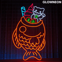 Glowneon Taiyaki Neon Sign, Ice Cream Led Sign, Taiyaki Store Decor
