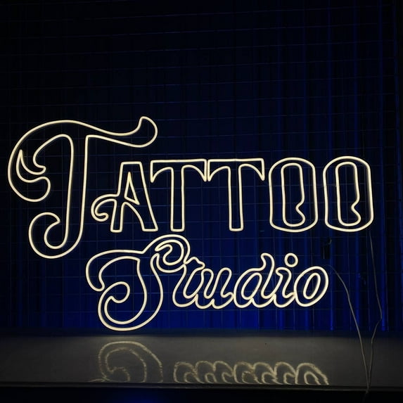 Glowneon Tattoo Studio Neon Sign, Tattoo Studio Wall Decor Led Light