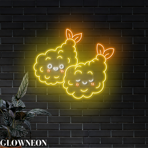 Glowneon Tempura Shrimp Led Sign, Tempura Japanese Restaurant Decor