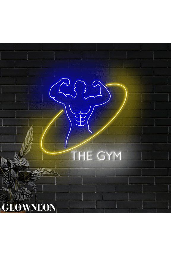 The Gym Wall Led Light, Man Fitness Gym Club Neon Wall Decor