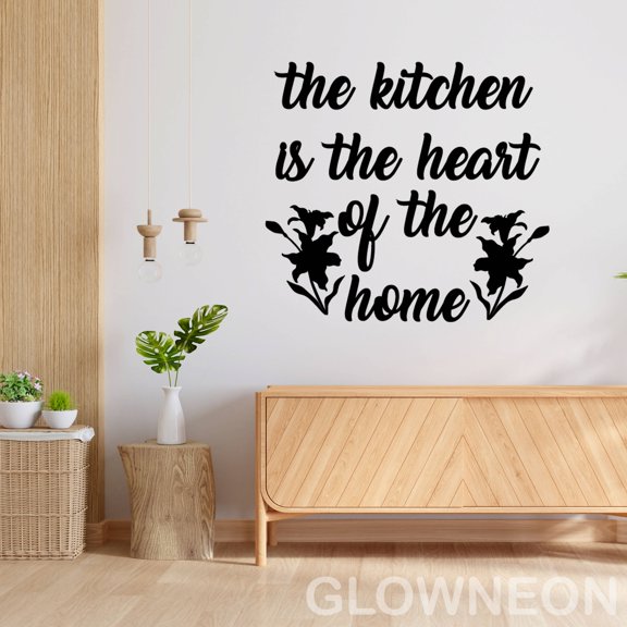 Glowneon The Kitchen Is The Heart Of The Home Kitchen Metal Wall Art