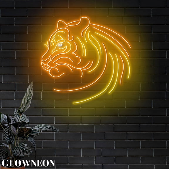 Glowneon Tiger's Back Wall Led Lights, Tiger Home Bar Neon Wall Decor