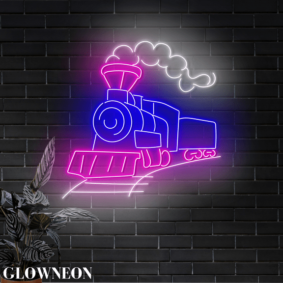 Glowneon Train Led Light, Train Driver Wall Decor, Train Engine Decor