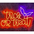 thumbnail image 1 of Glowneon Trick or Treat Neon Signs, Halloween Led Sign Wall Decor, 1 of 4