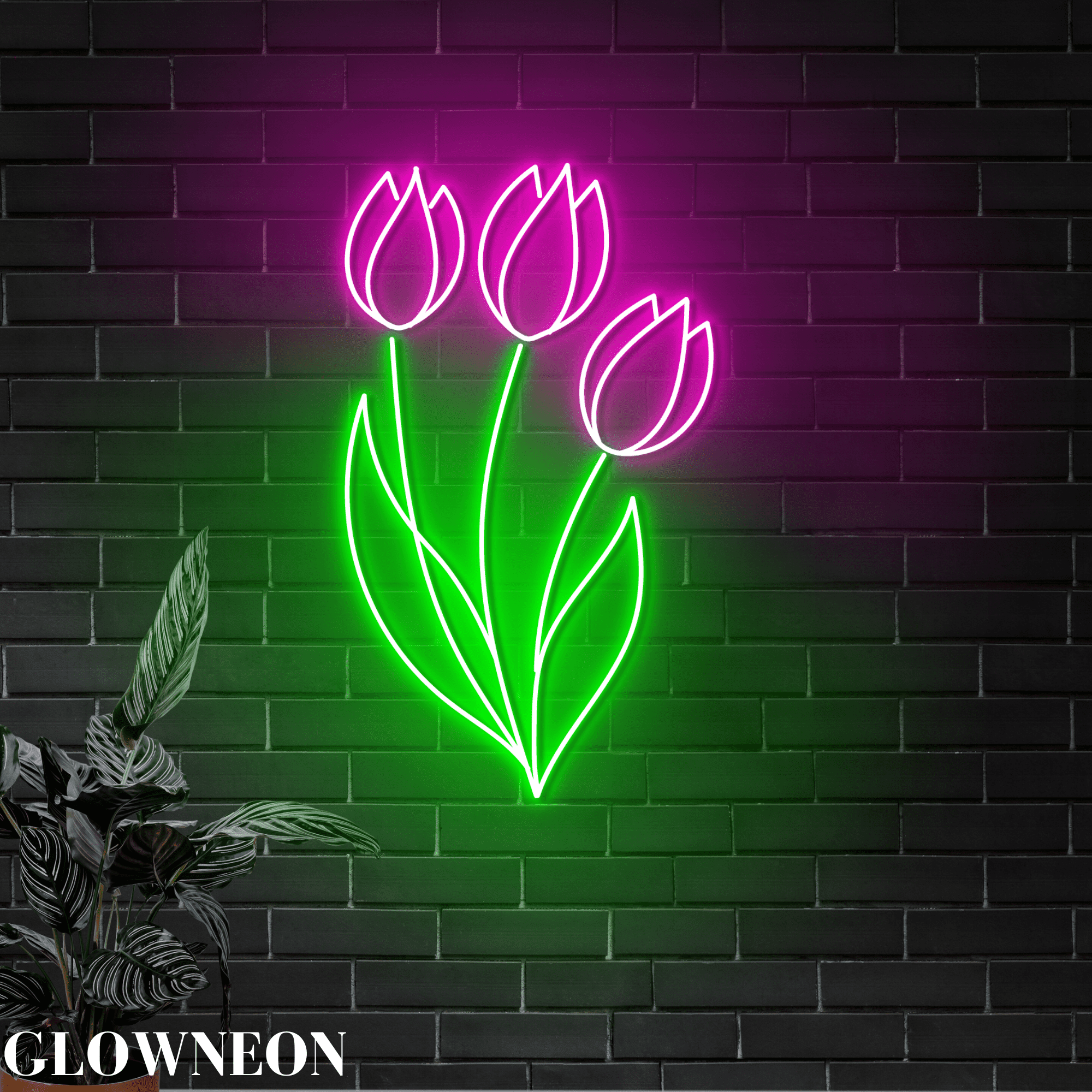 Glowneon Tulip Flower Neon Sign, Tulip Shop Open Led Sign, Mom Gifts