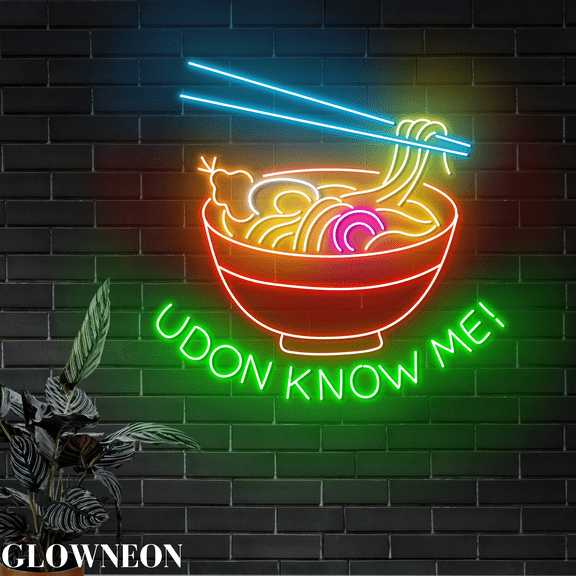 Glowneon U Don Know Me Led Sign, Korean Udon Noodle Neon Led Hangings