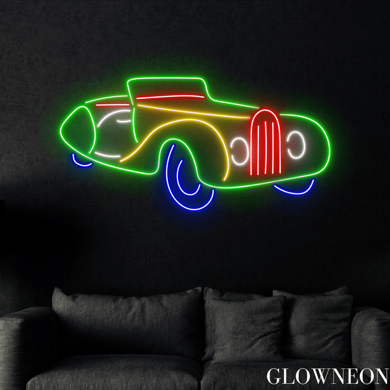 Glowneon Vintage Car Neon Sign Vintage Car Led Sign Car Lover Gifts