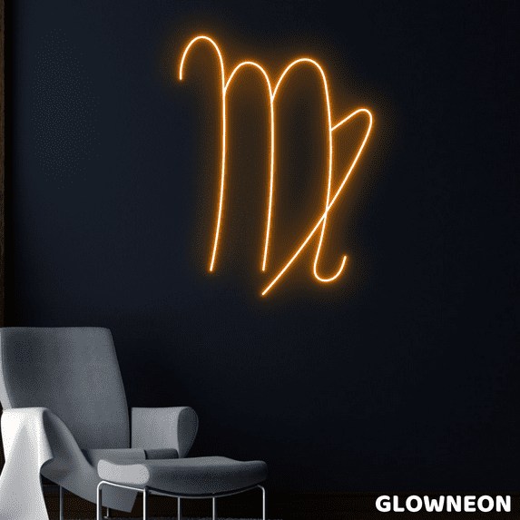Glowneon Virgo Neon Sign, Virgo Horoscope Led Sign, Astrology Led Art