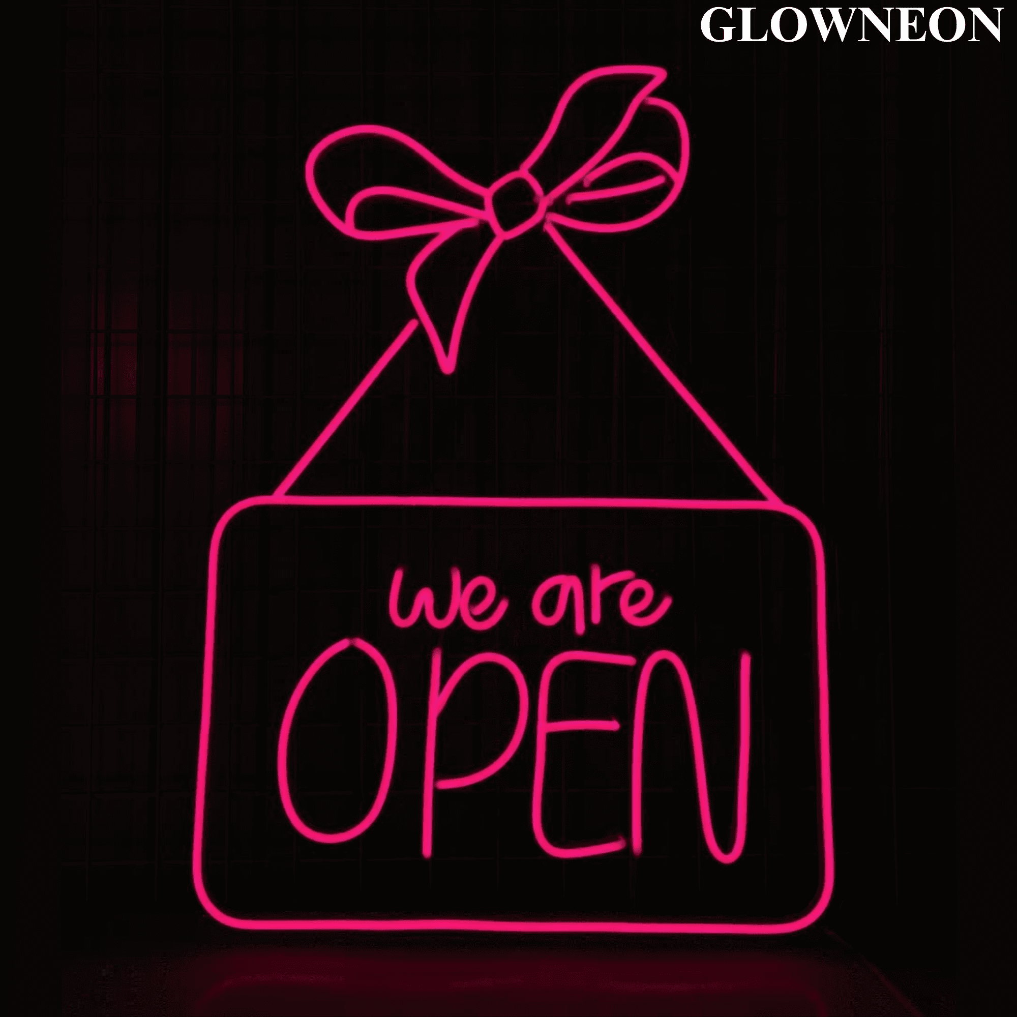 Glowneon We Are Open Logo Neon Signboard, Open Business Wall Led Sign