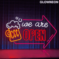 thumbnail image 1 of Glowneon We Are Open Neon Sign, Beer Club Led Sign, Beer Lounge Decor, 1 of 4
