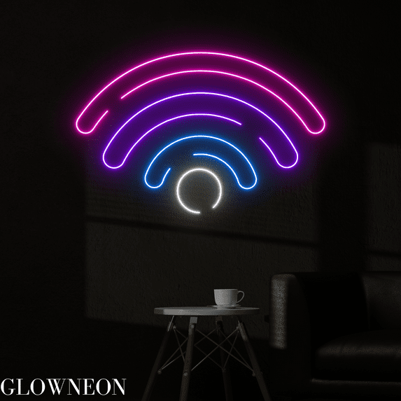 Glowneon Wifi Neon Sign, Wifi Password Led Sign, Coffee Shop Decor