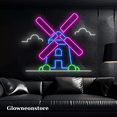 thumbnail image 1 of Glowneon Windmill Neon Sign, Windmill Structure Led Light Home Decor, 1 of 4