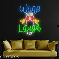 thumbnail image 1 of Glowneon Wine A Little Laugh A Lot Neon Sign, Wine Bar Pub Led Decor, 1 of 5