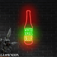 thumbnail image 1 of Glowneon Winter Xmas Beer Led Sign, Christmas Beer Bar Pub Neon Sign, 1 of 5