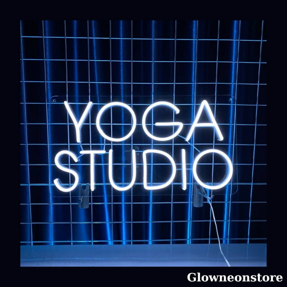 Glowneon Yoga Studio Neon Sign, Yoga Studio Led Sign, Yoga Class Wall Art, Personalized Gift