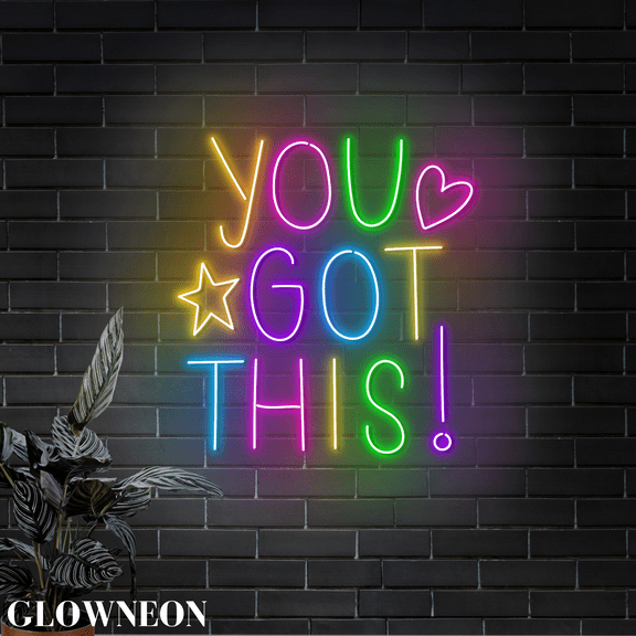 Glowneon You Got This Neon Wall Decor, Motivational Quotes Wall Decor