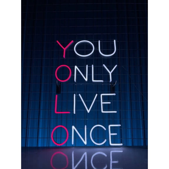 Glowneon You Only Live One Neon Sign, Motivation Quote Wall Decor
