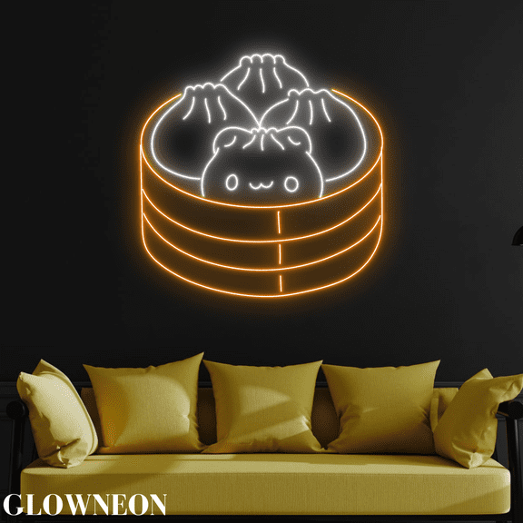 Glownneon Chinese Dim Sum Neon Sign, Dumpling Dim Sum Store Wall Art