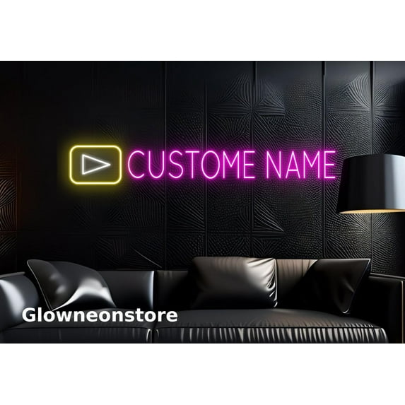 Glownneon Custom Social Hashtag Username Neon Sign, Hashtag Username Led Light, Hashtag Sign