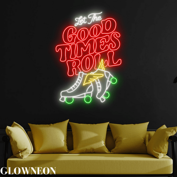 Glownneon Let's The Good Times Roll Neon Light Up Roller Skating Club