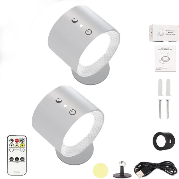 Lights, Smart Lights, Landscape Lights Double-Sided Glow Right Light, 360°Rotation Magnetic Installation White 2PCS